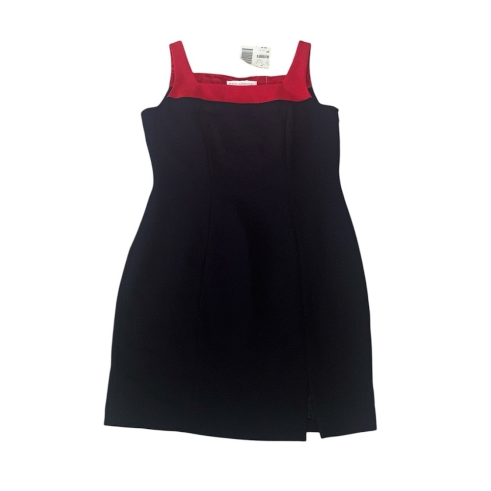 Petite Sophisticate 80s 90s Black and Red sleeveless Mini Dress, 2